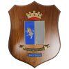 CREST IN METALLO SMALTATO BASE LEGNO 22,5X17,5CM BATTAGLIONE T. FREJUS