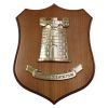 CREST IN METALLO SMALTATO BASE LEGNO 22,5X17,5CM 11 REP INFRASTRUTTURE