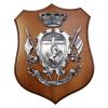 CREST IN METALLO SMALTATO BASE LEGNO 22,5X17,5CM 17 SAVOIA CAVALLERIA 3D