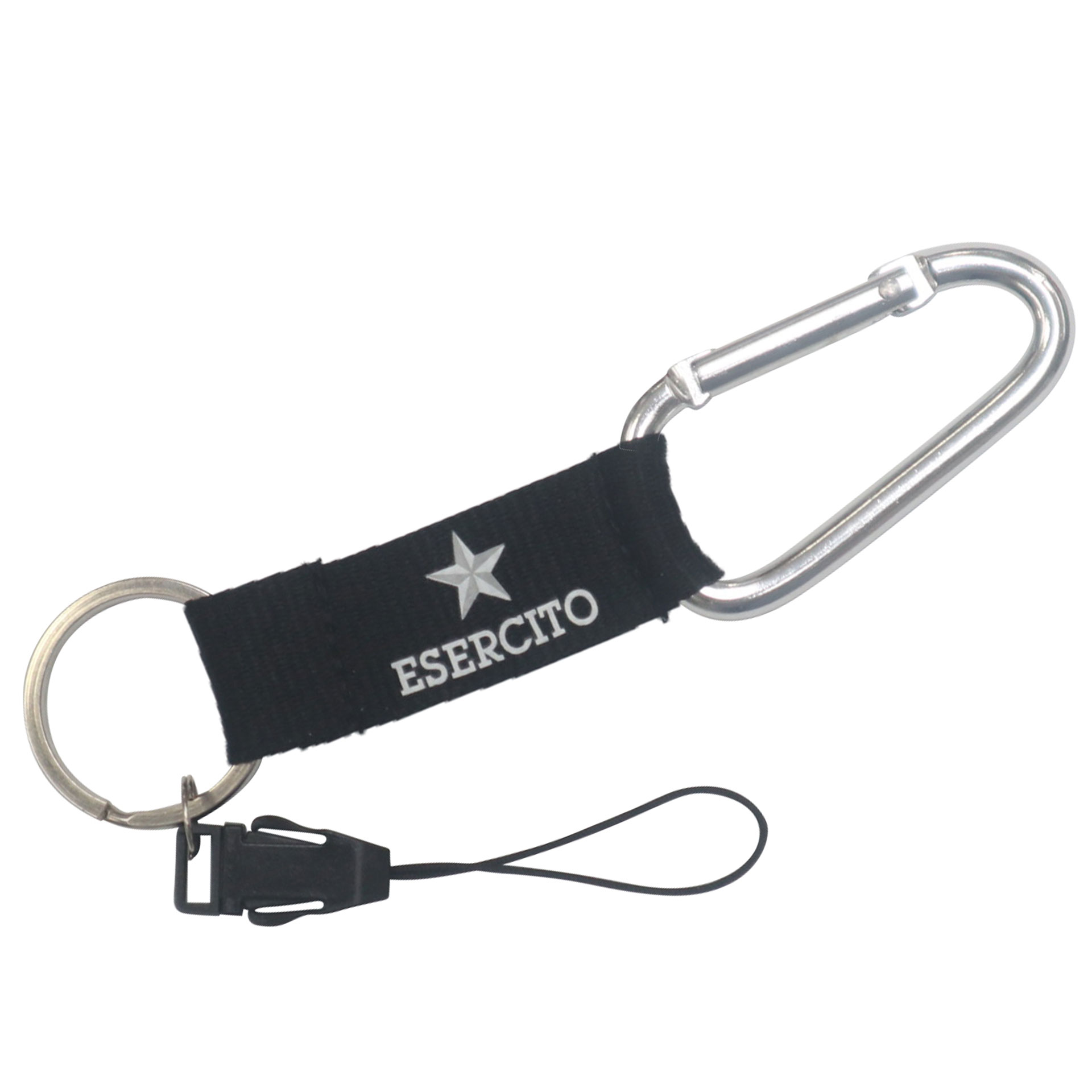 PORTACHIAVI IN STOFFA CON MOSCHETTONE LOGO EI